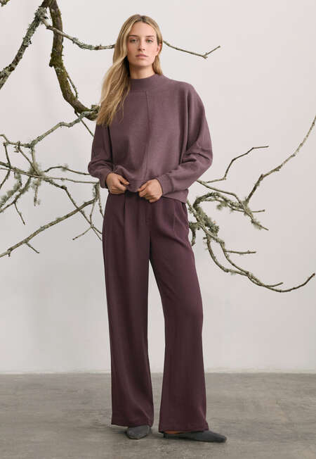 Tailored wide-leg trousers, Claret, completeTheLook