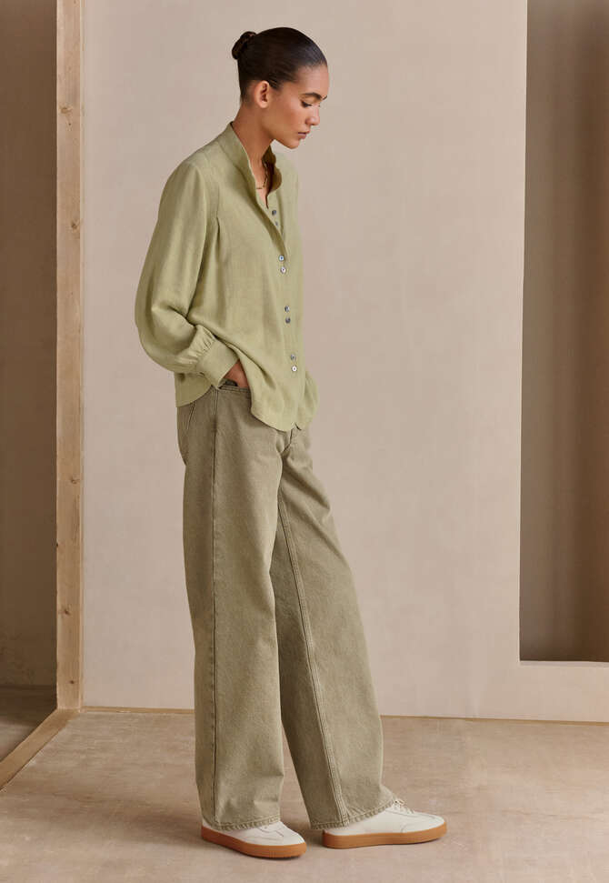 Straight-leg jeans, Washed olive, completeTheLook