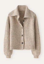 Funnel-neck cardigan, Shell grey, webstill