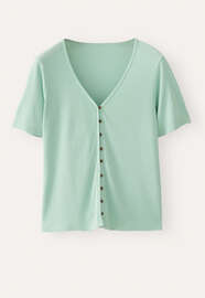 Button-through rib top, Aqua mint, webstill