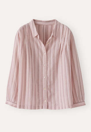 Striped pleated shirt, Lilac pink, webstill