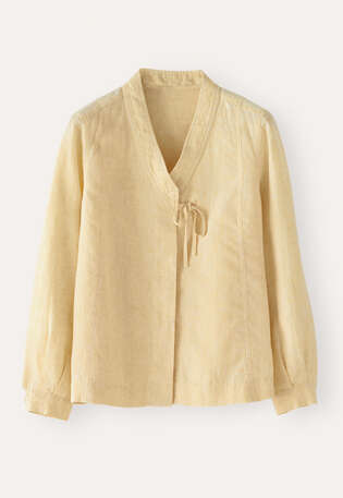 Kimono-style shirt, Pastel yellow, webstill