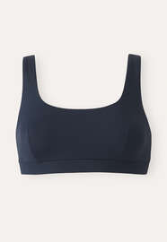 Square-neck bikini top, Petrol blue, webstill