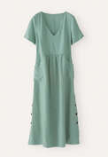 Short-sleeve v-neck dress, Bay green, webstill