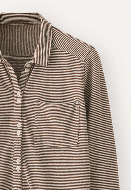 Jersey striped shirt, Brown cream, completeTheLook