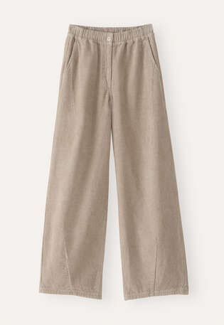 Cord dart-hem trousers, Oatmeal, webstill