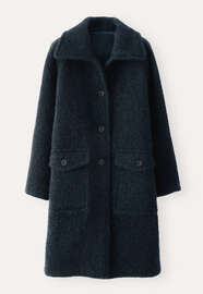 Raglan-sleeve coat, Blue black, webstill