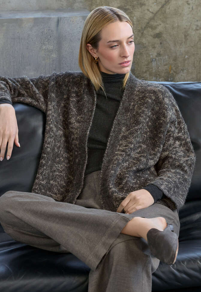 Ribbed sweater, Black marl, completeTheLook