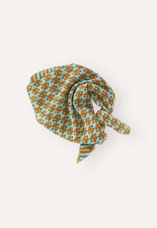 Square cotton scarf, Bronze, webstill