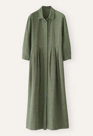 Gingham checked dress, Olive blue, webstill