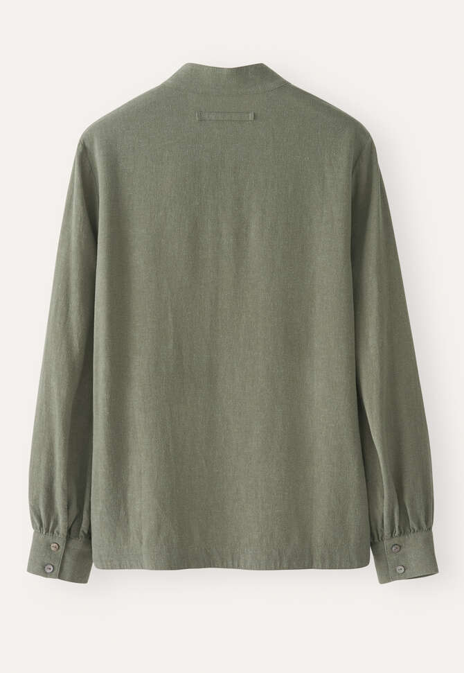 Funnel-neck blouse, Khaki green, completeTheLook