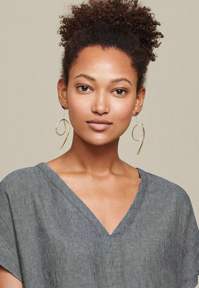 Gold-filled earrings, Gold, completeTheLook