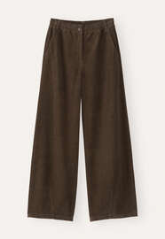 Cord dart-hem trousers, Peat, webstill