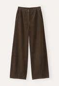 Cord dart-hem trousers, Peat, webstill