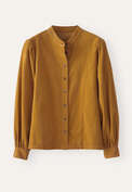 Gathered sleeve blouse, Gold, webstill