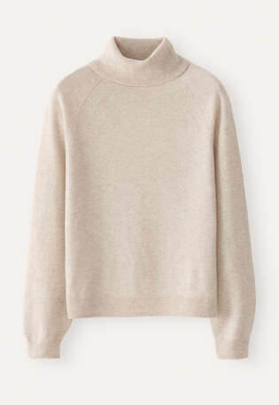 Roll-neck sweater, Ecru fawn, webstill
