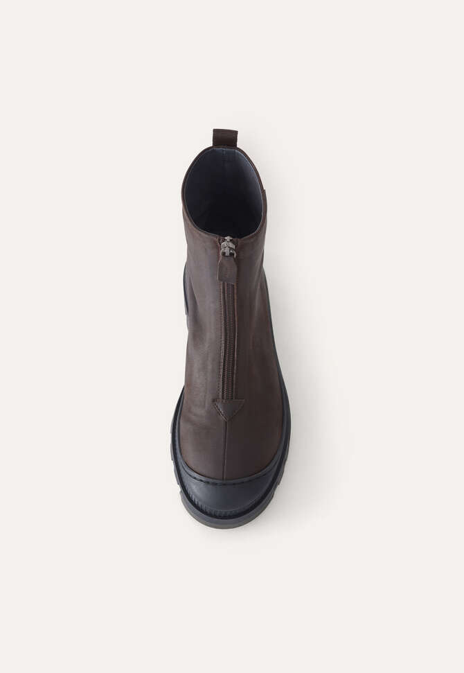 Zip-front boots, Dark brown, completeTheLook
