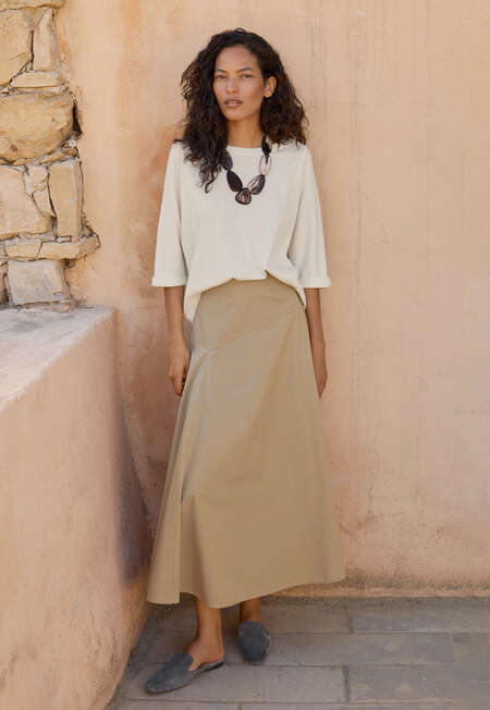 Asymmetric A-line skirt, Warm stone, completeTheLook