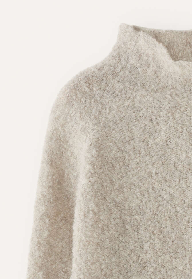 Funnel-neck sweater, Natural grey, completeTheLook