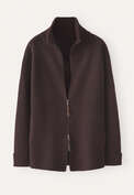 Zip-front knitted jacket, Bitter chocolate, webstill