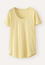 Scoop-neck T-shirt, Pale lemon, webstill