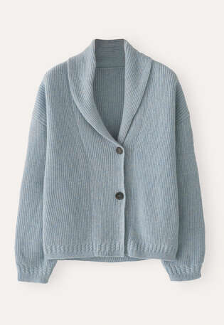 Shawl-collar cardigan, Soft blue, webstill