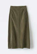 Long soft cord skirt, Moss, webstill
