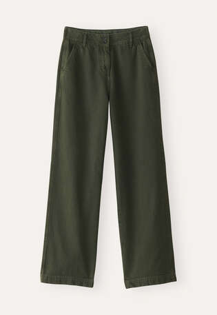 Straight-leg trousers, Dark khaki, webstill