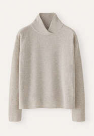 Rib-stitch sweater, Pebble, webstill