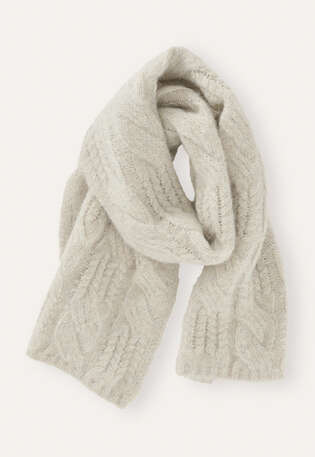 Cable-stitch scarf, Natural stone, webstill