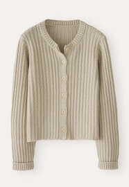 Rib-stitch cardigan, Grey stone, webstill