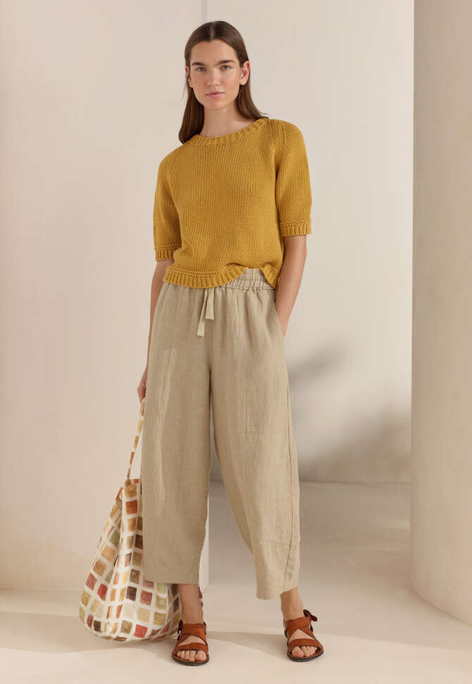 Short-sleeve sweater, Soft amber, completeTheLook