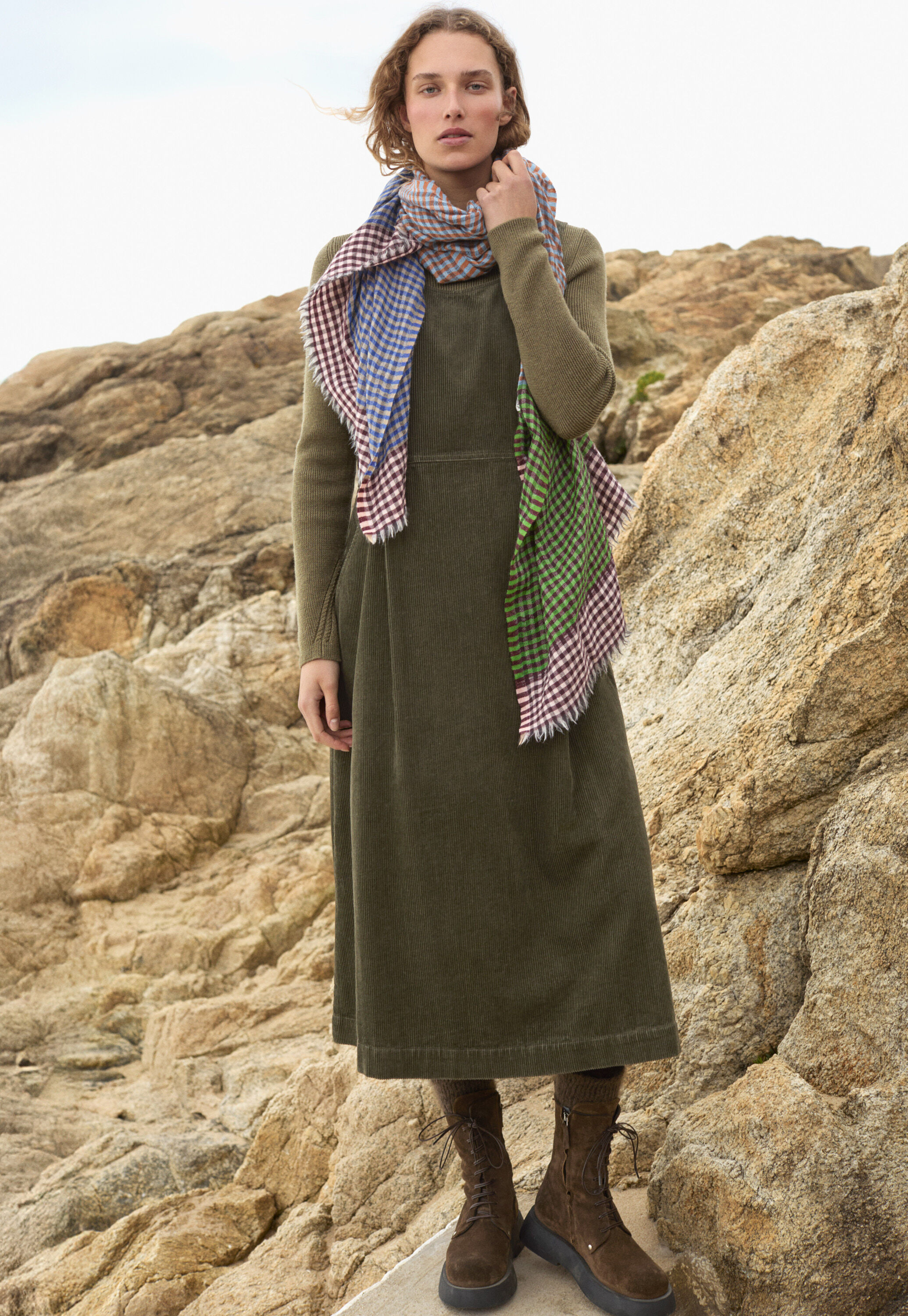 Checked scarf