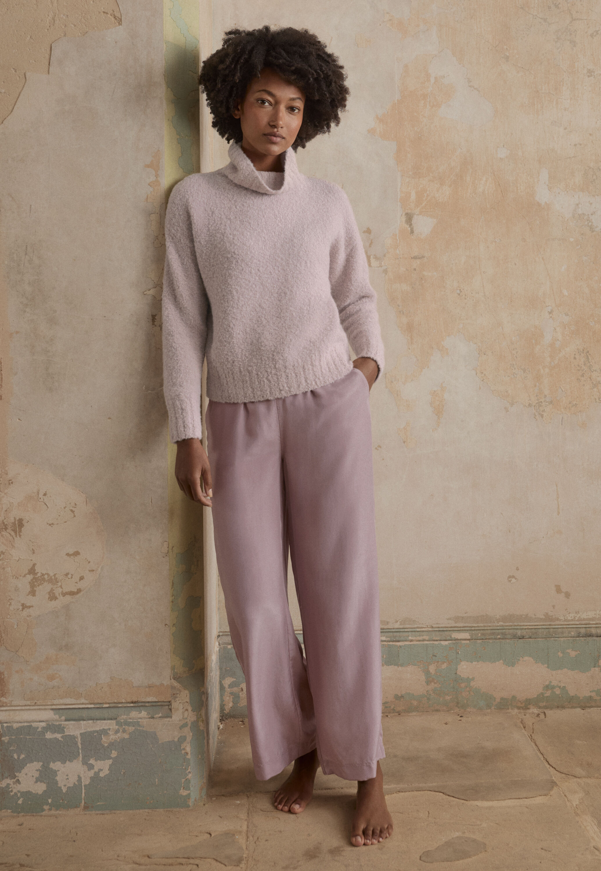 Silk pyjamas, Soft mauve, large