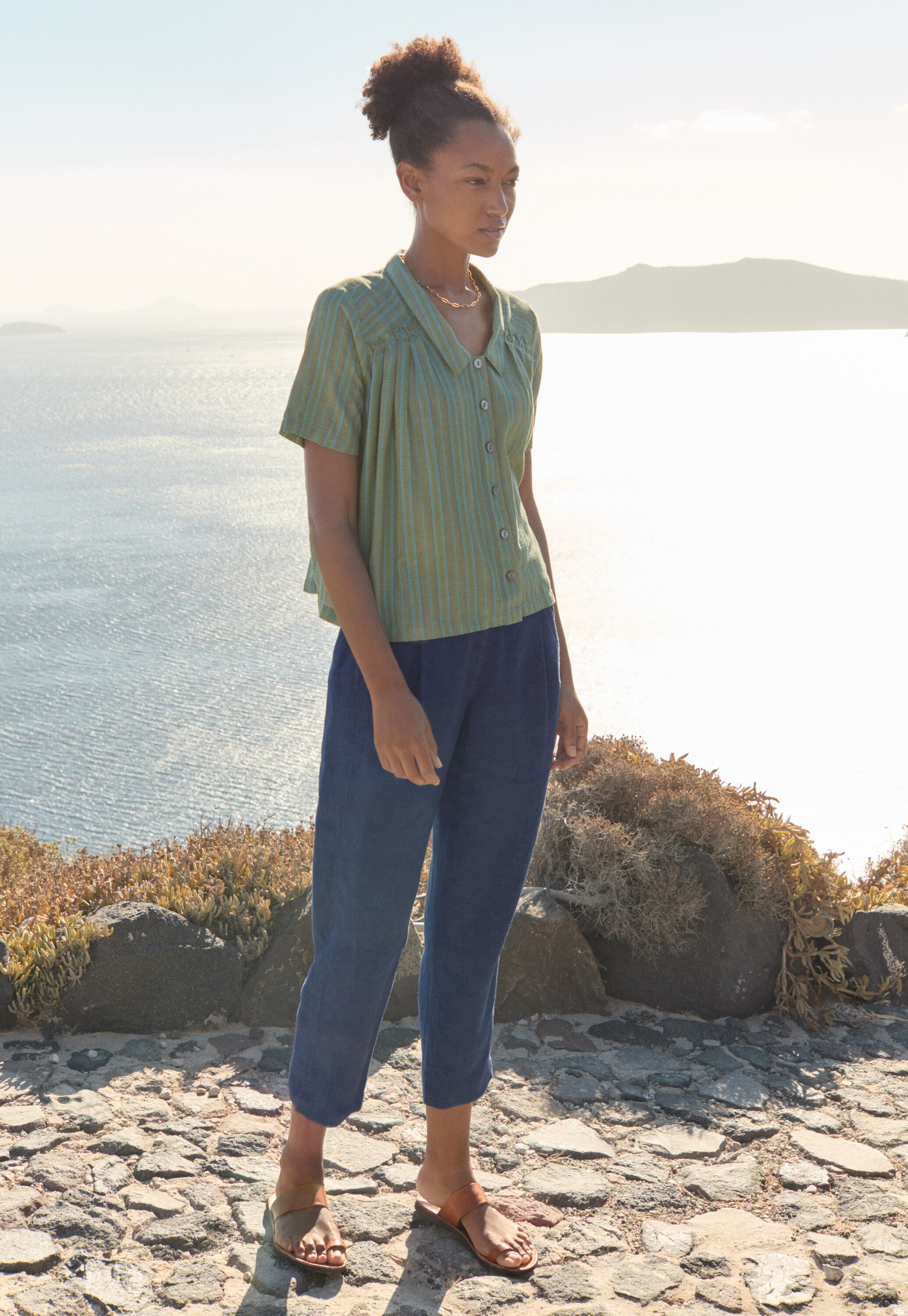 Garment-dyed overshirt