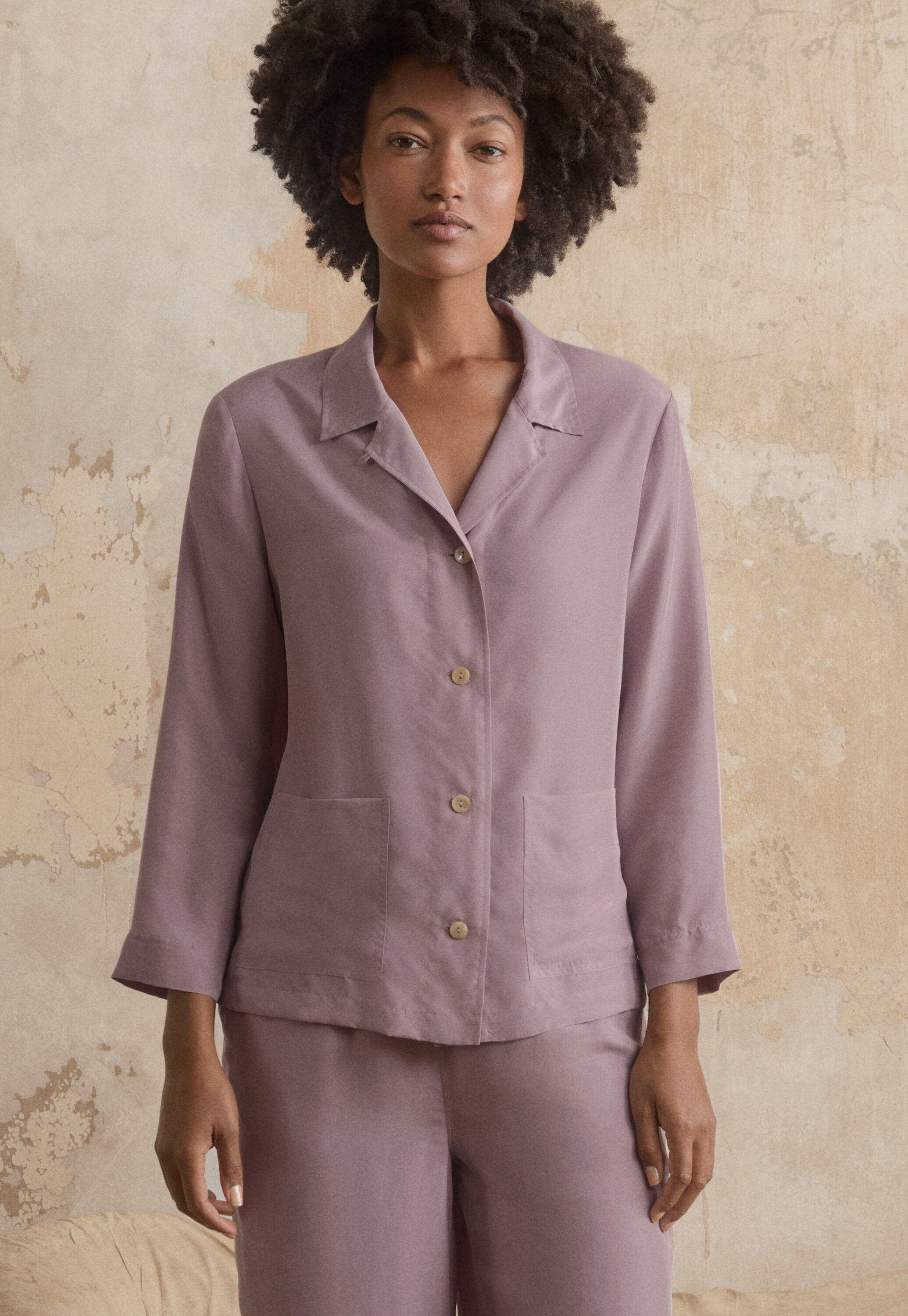 Silk pyjamas, Soft mauve, large