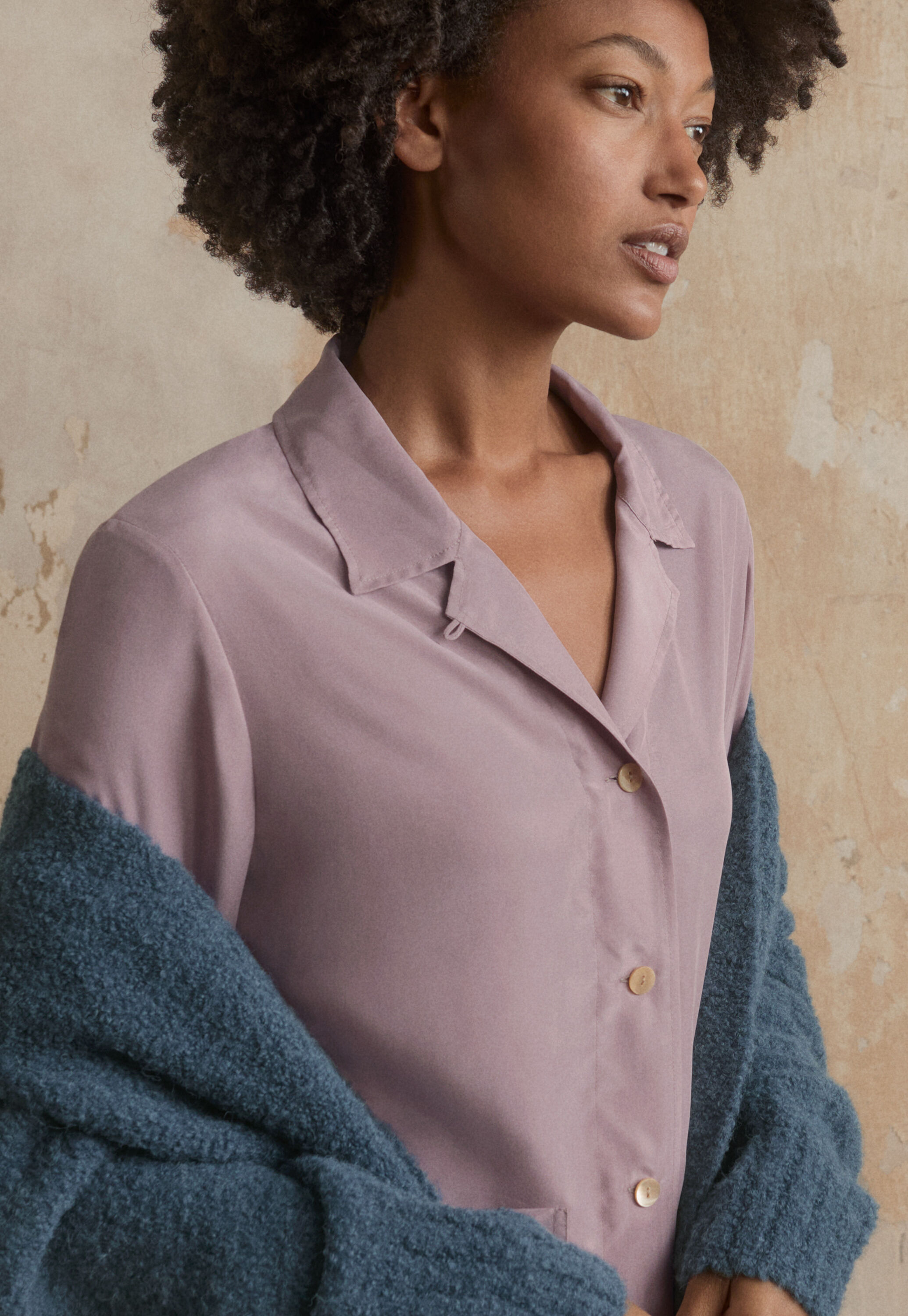 Silk pyjamas, Soft mauve, large