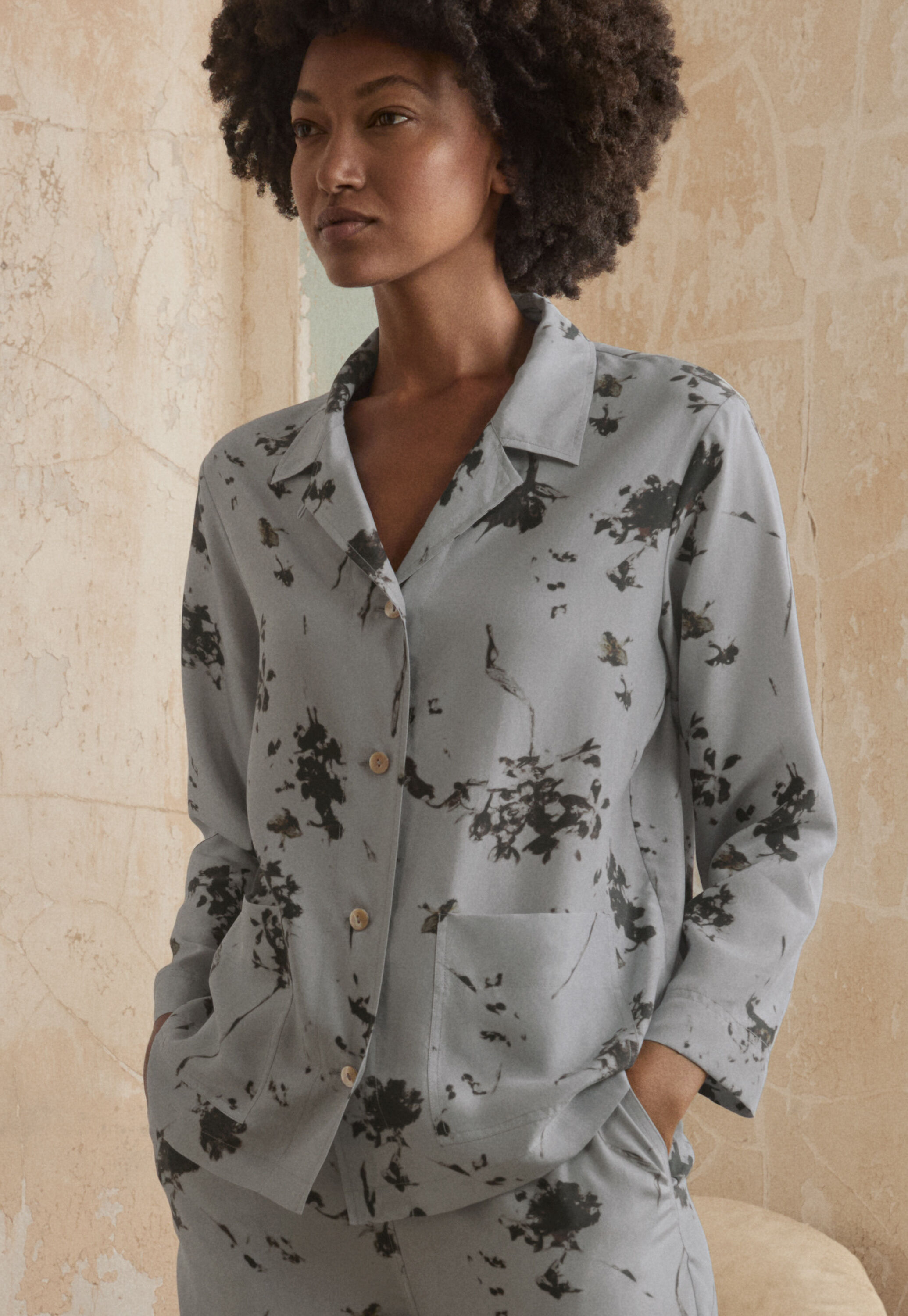 Printed silk pyjamas
