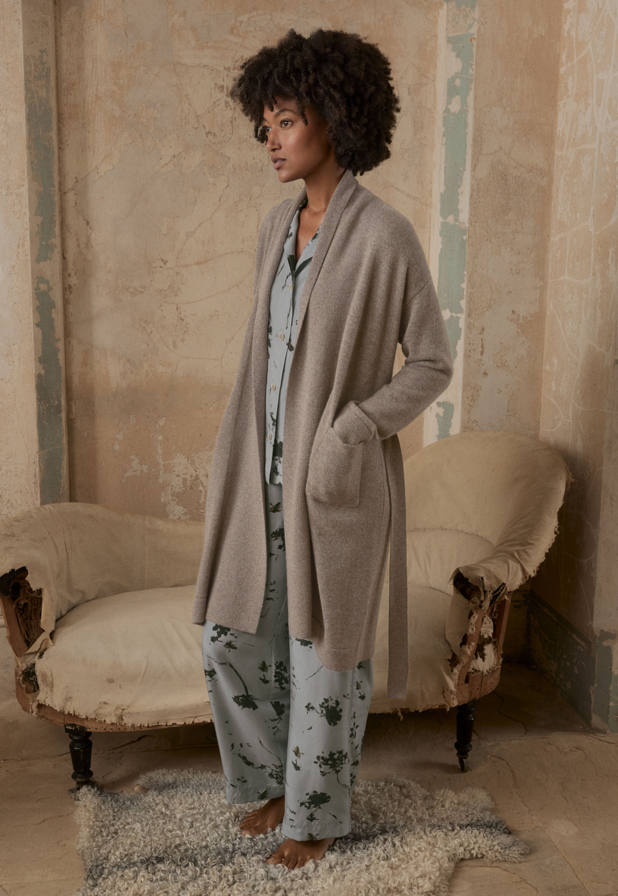 Printed silk pyjamas