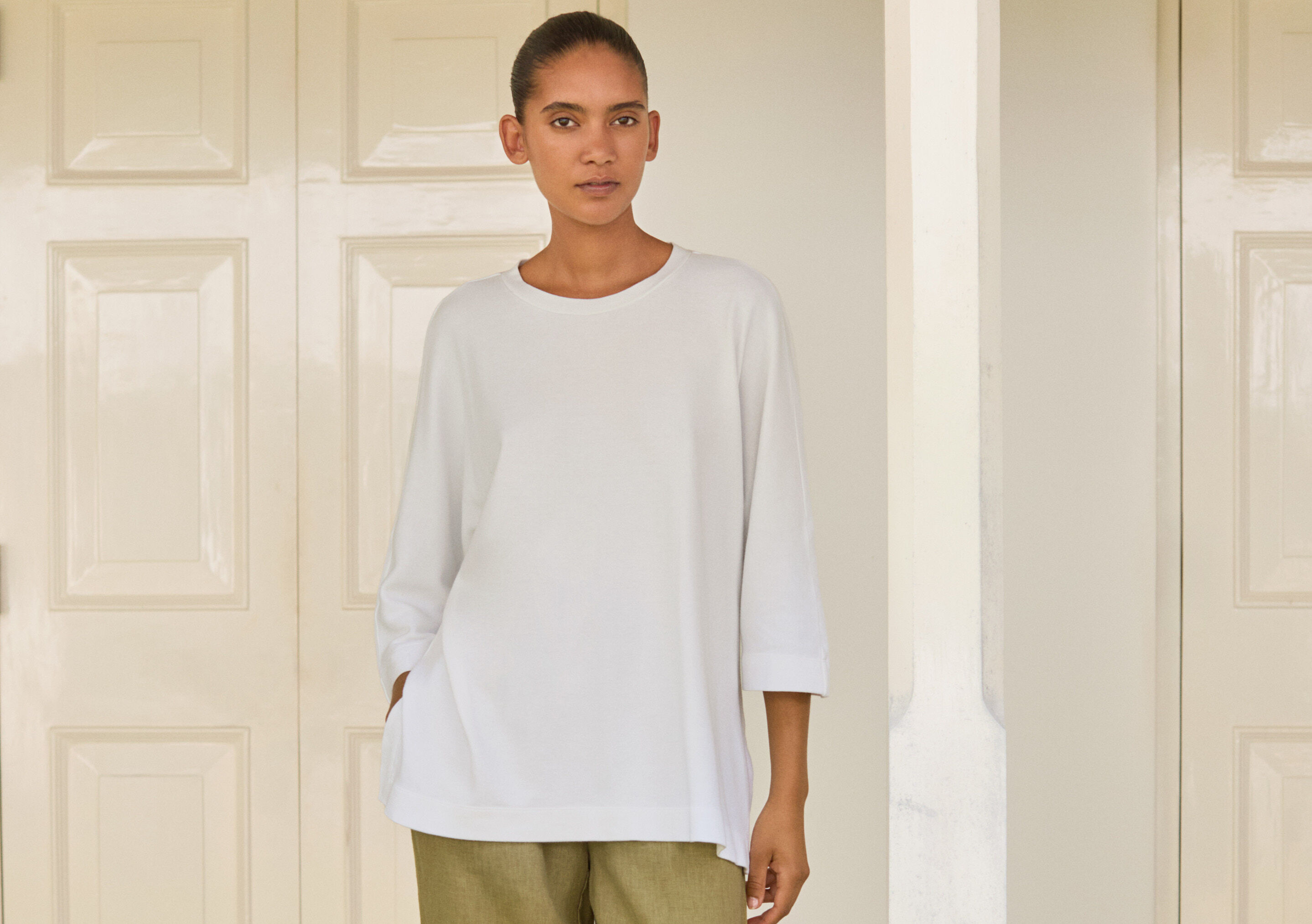 Dolman-sleeve top