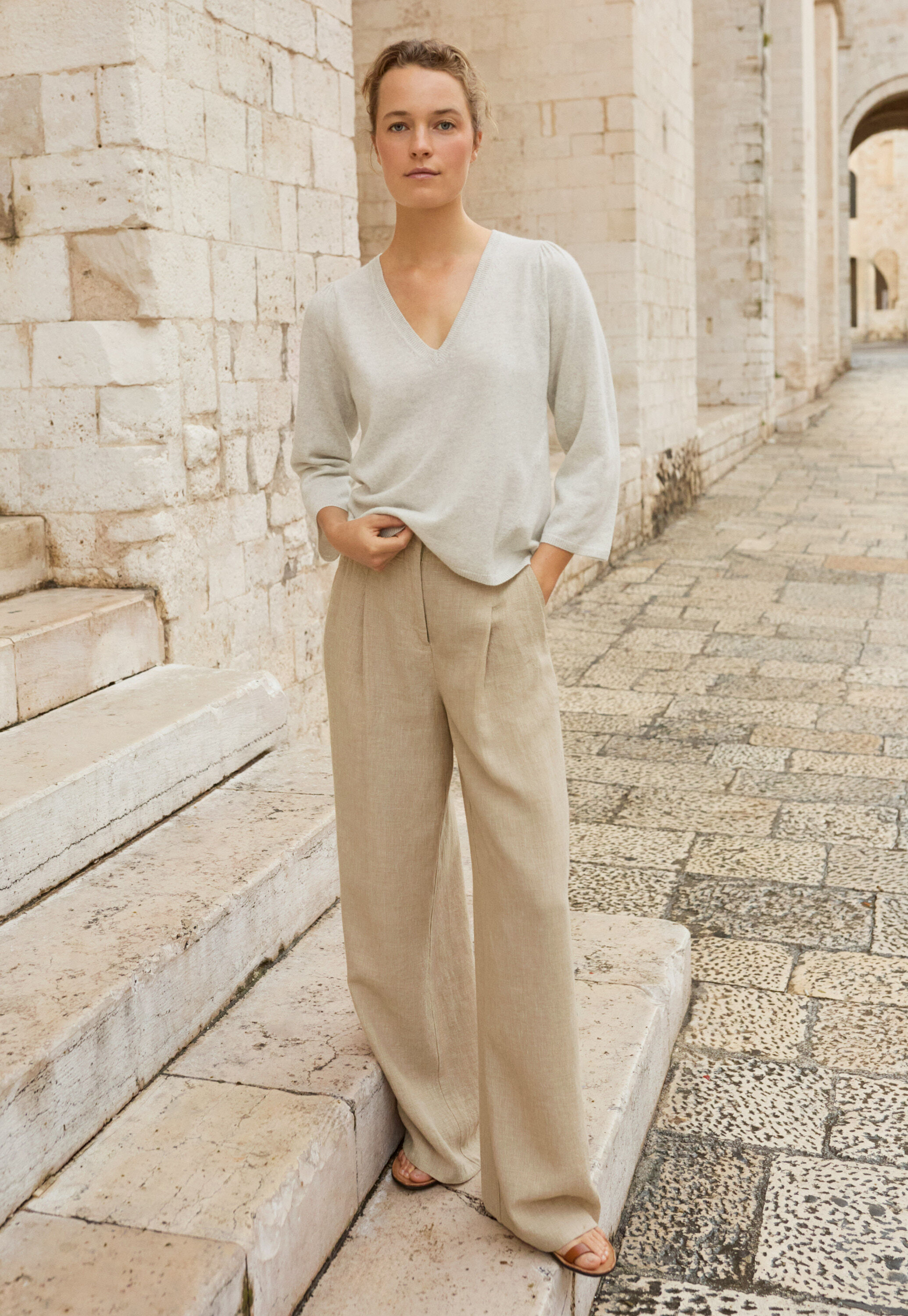 Pleat-front trousers