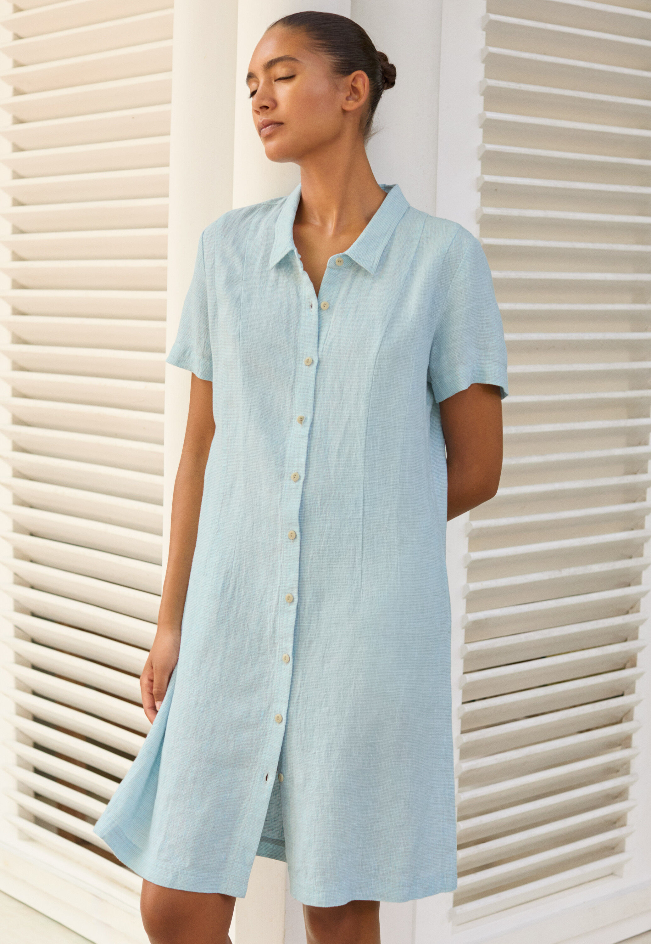 Short shirt-dress, Pale mint, large