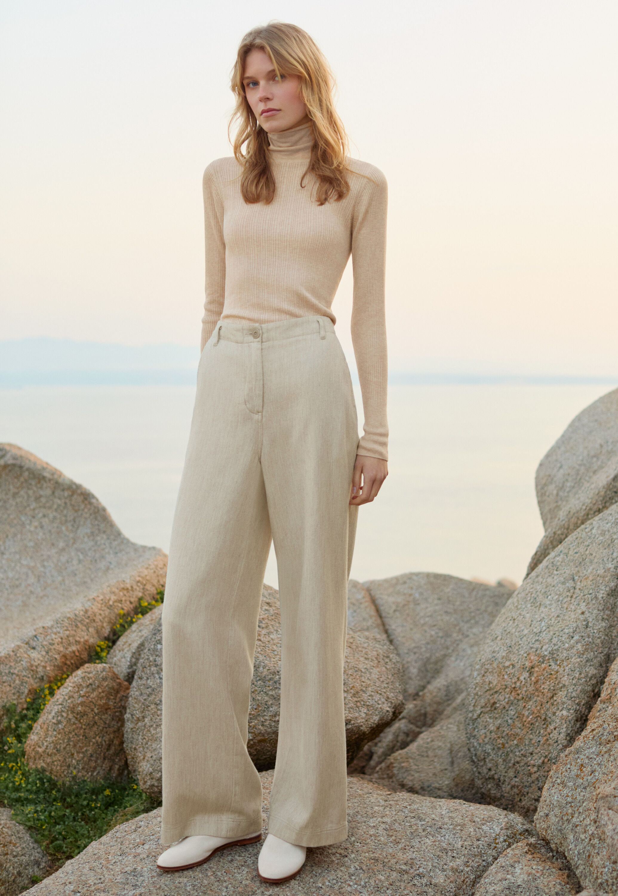 Straight-leg trousers, Fawn, large