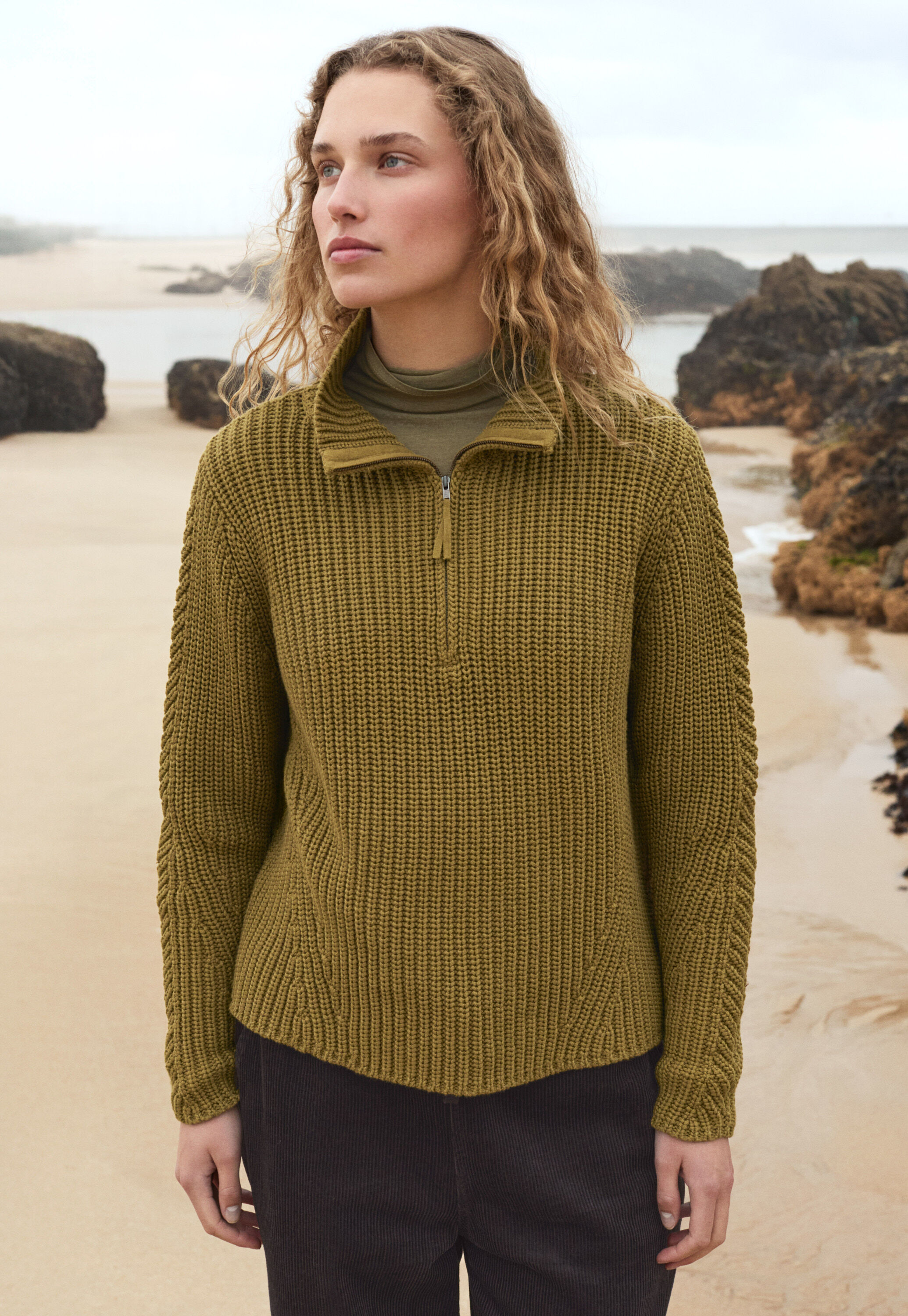 Zip-neck sweater
