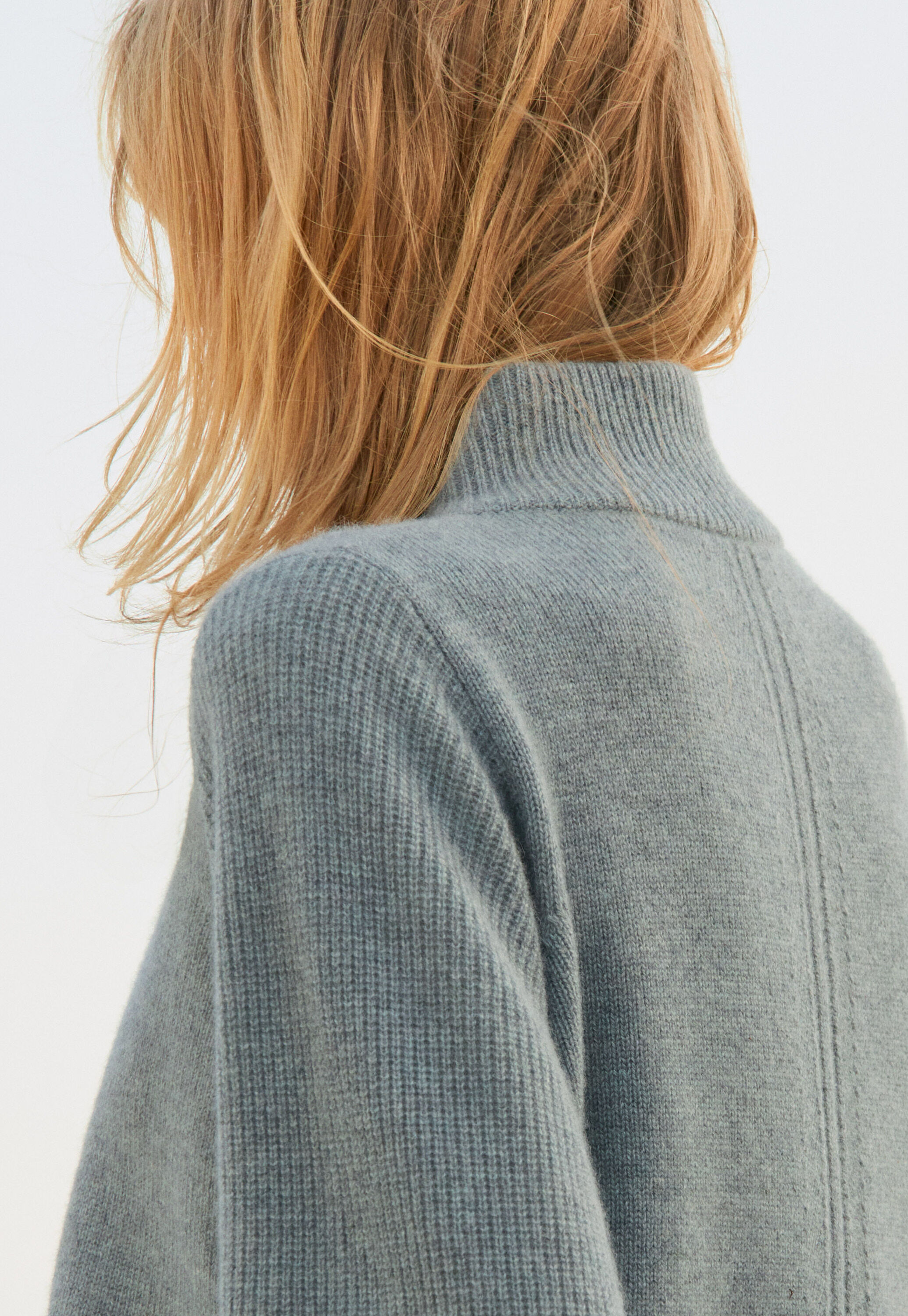 Buttoned-neck sweater, Lagoon, large