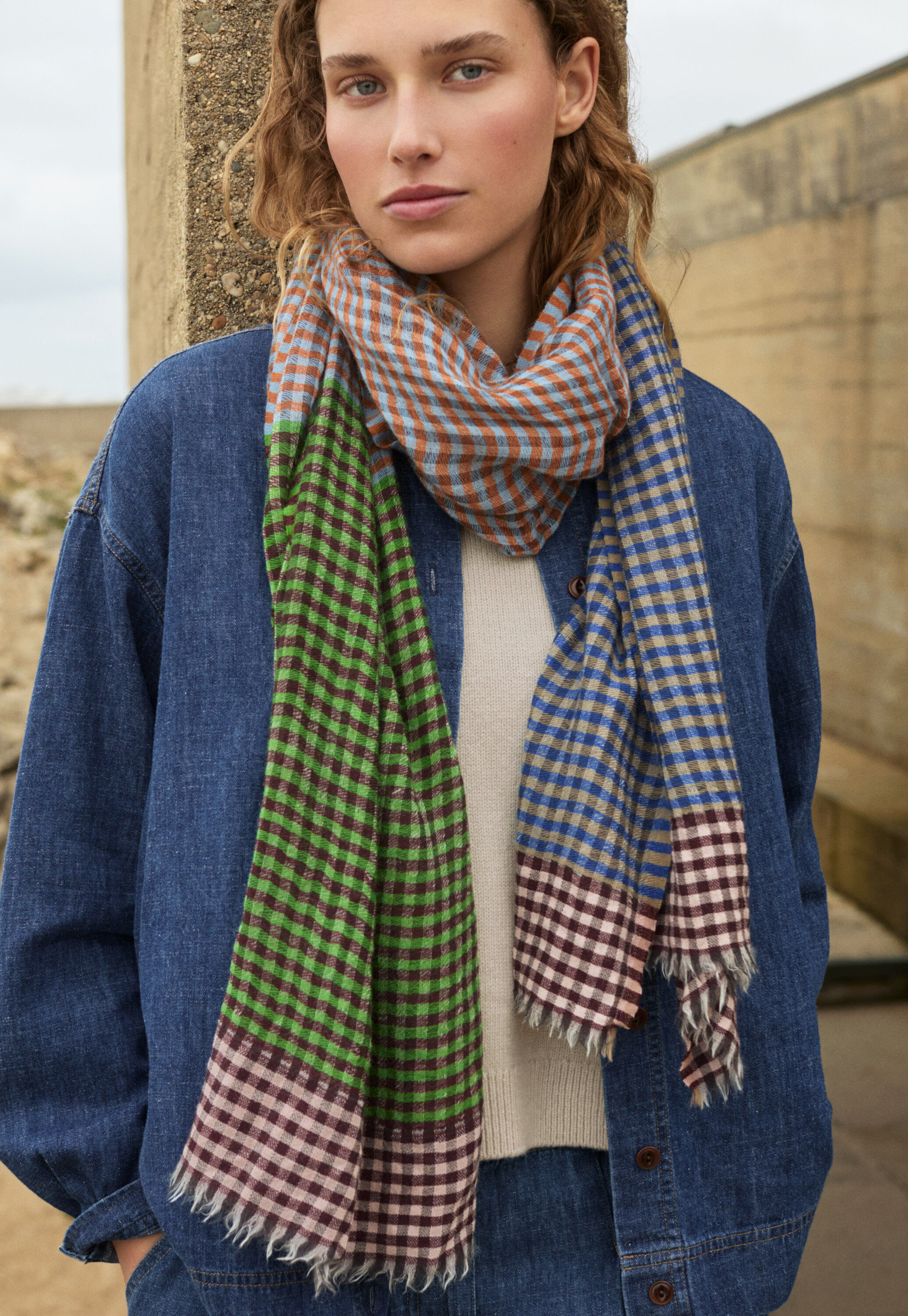 Checked scarf