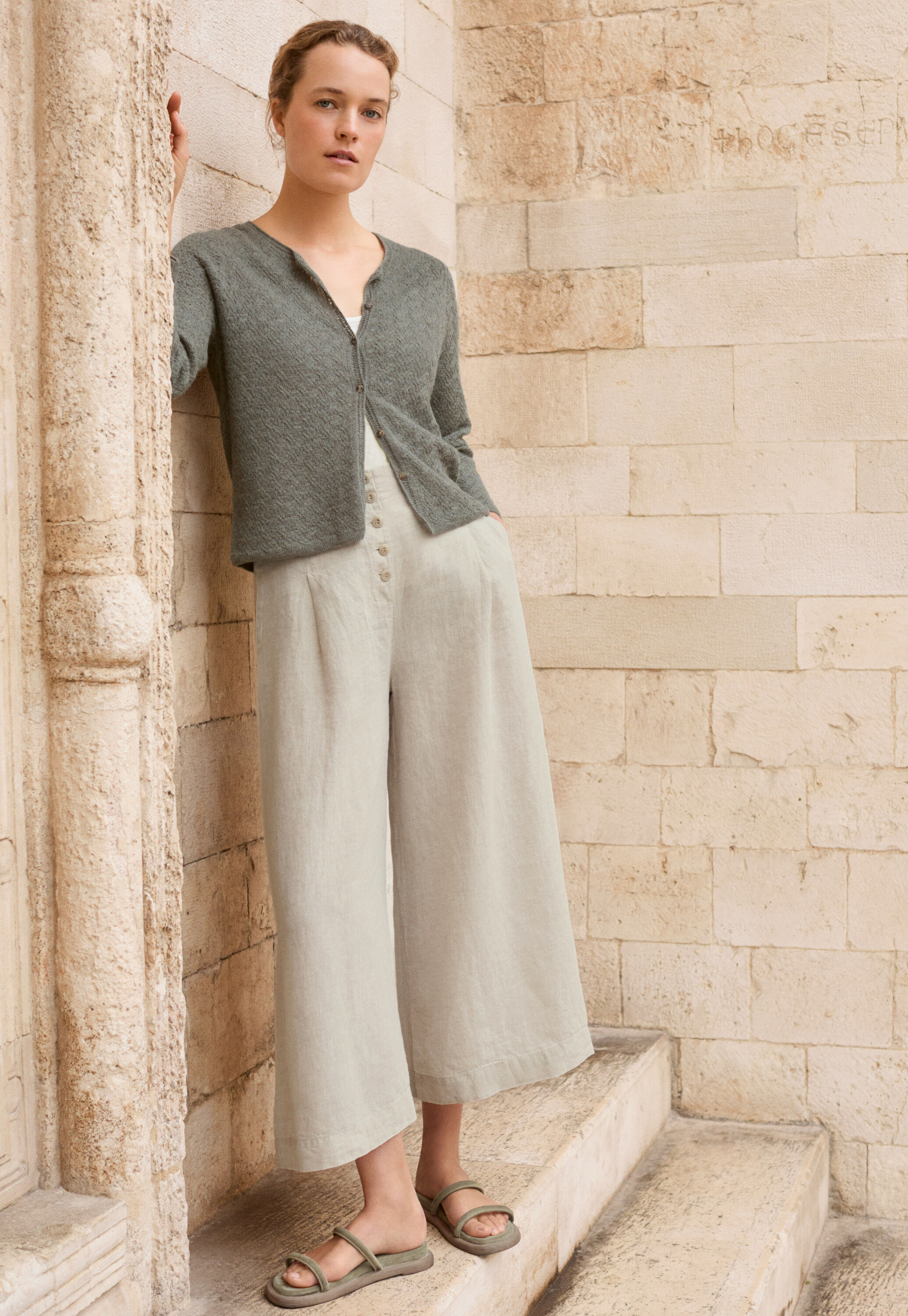 Cable-stitch cardigan