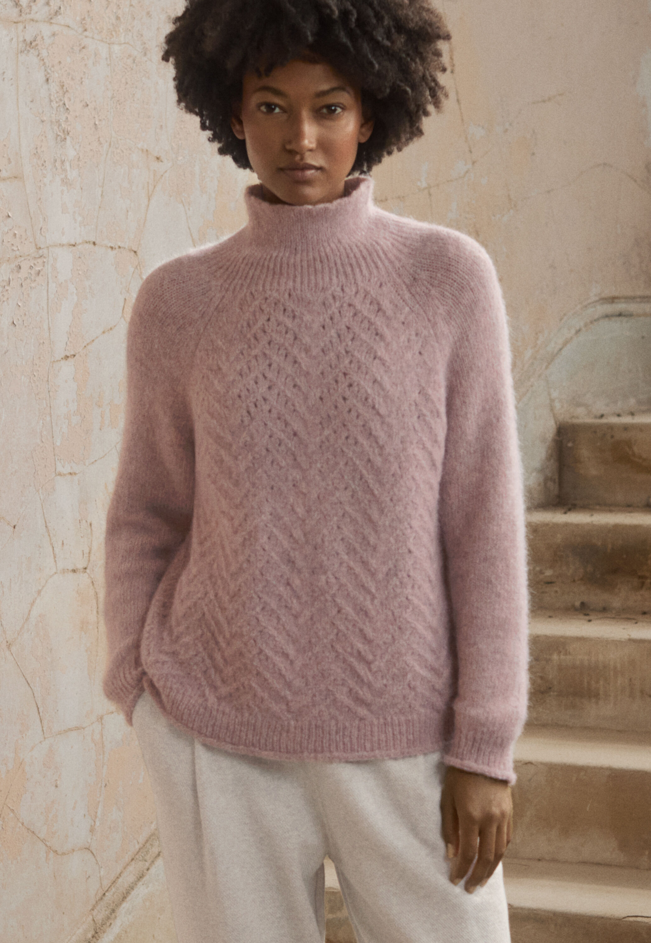Cable-stitch sweater