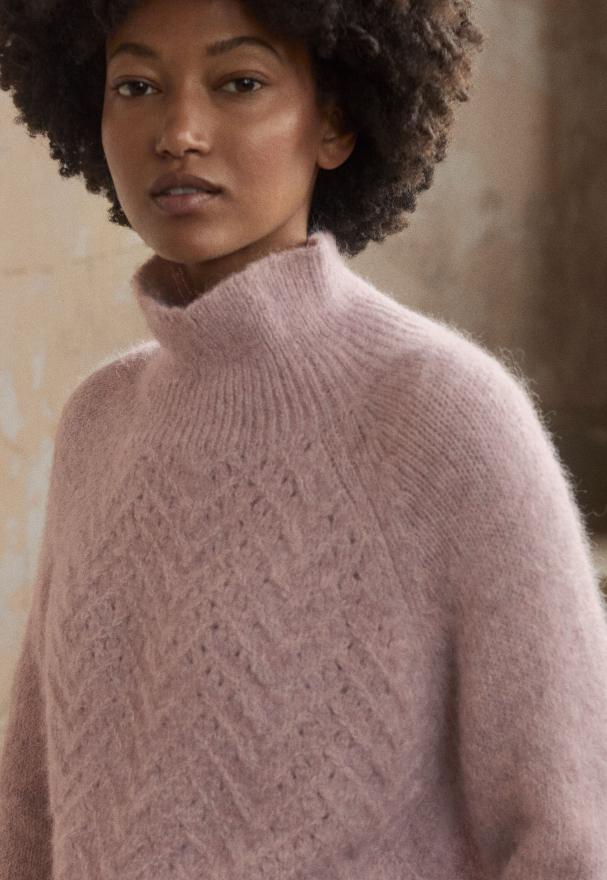 Cable-stitch sweater