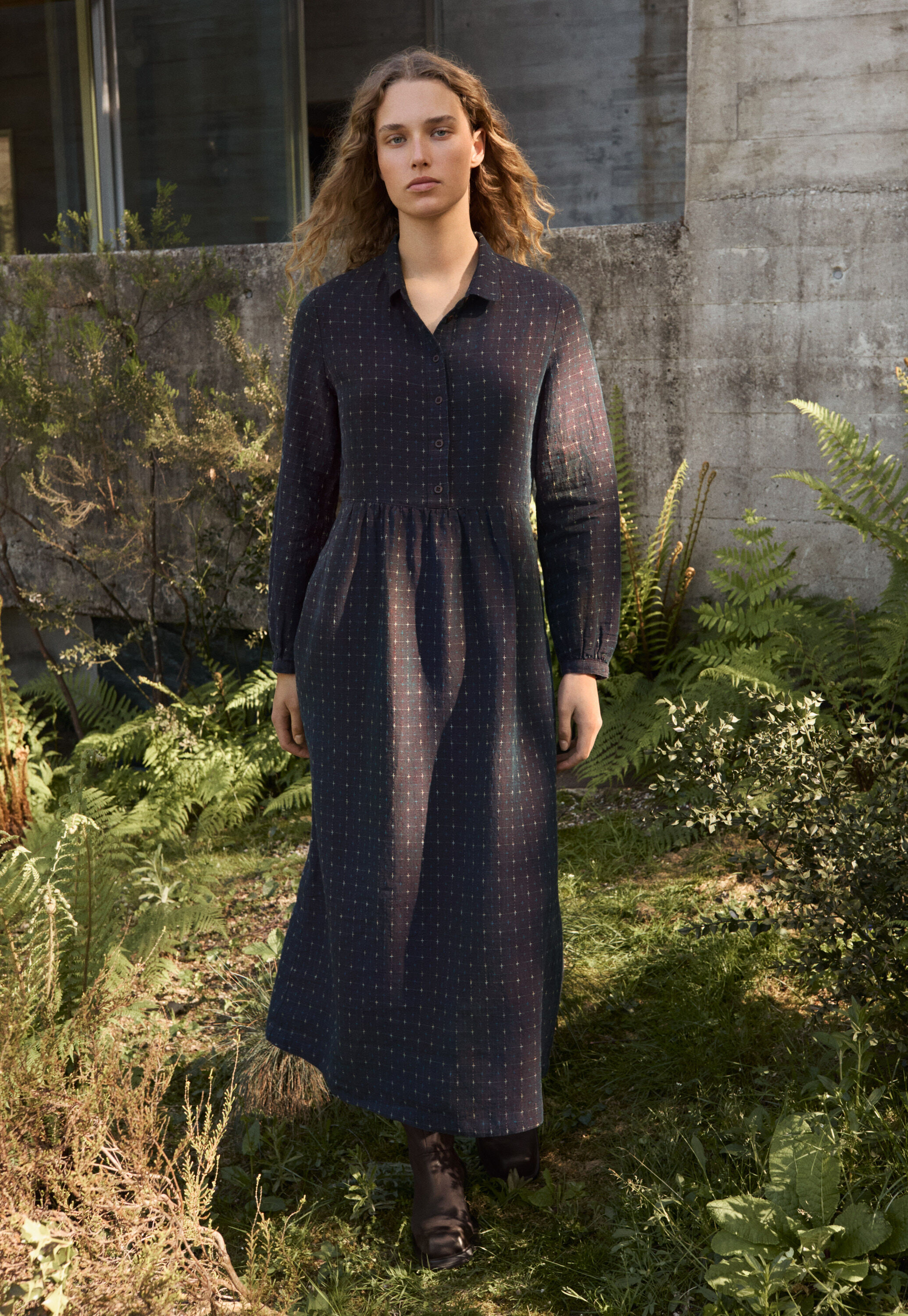 Cross-pattern dress